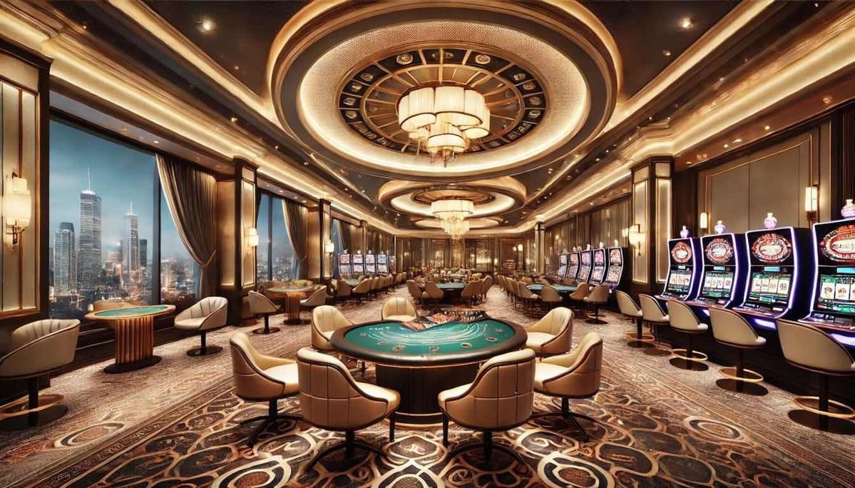 Antarmuka permainan rajajp di perangkat mobile menunjukkan sportsbook dan kasino online dengan tampilan modern